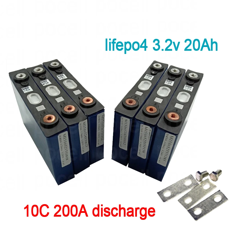 8 шт. lifepo4 3,2 В 20Ah литиевая батарея 10C 200A разряд литий-железо-фосфат для diy 12 В 200Ah велосипед электромобиль UPS