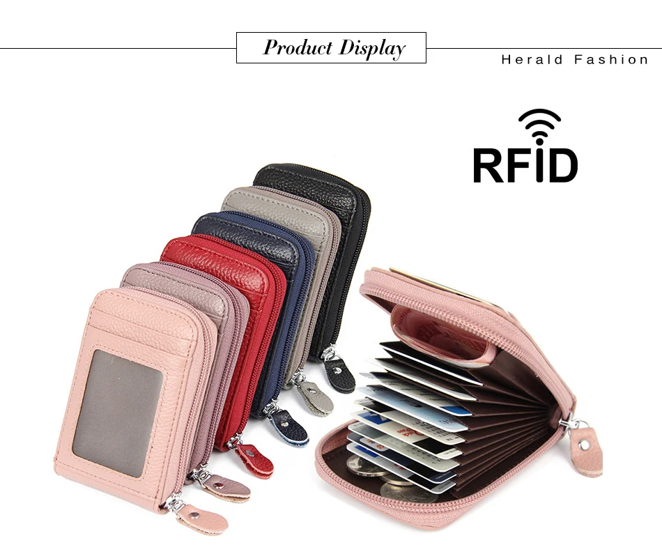 Herald модный качественный кошелек из натуральной кожи RFID для женщин, женский кошелек из коровьей кожи, сумка для кредитных карт, ID, паспорта, карт, кошелек