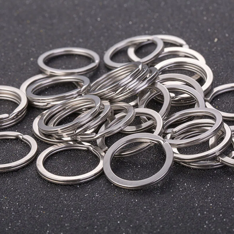 

10PCS Polished Silver Color Key Holder Split Ring Keyrings Key Chain Hoop Loop DIY New