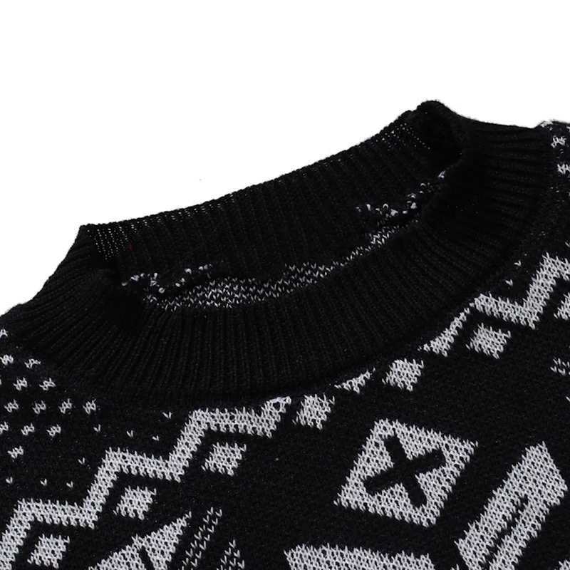 2019 Christmas Unisex Sweater Winter Deer Printed Knitted Wool Pullovers Casual For Men And Women Warm Clothes | Мужская одежда