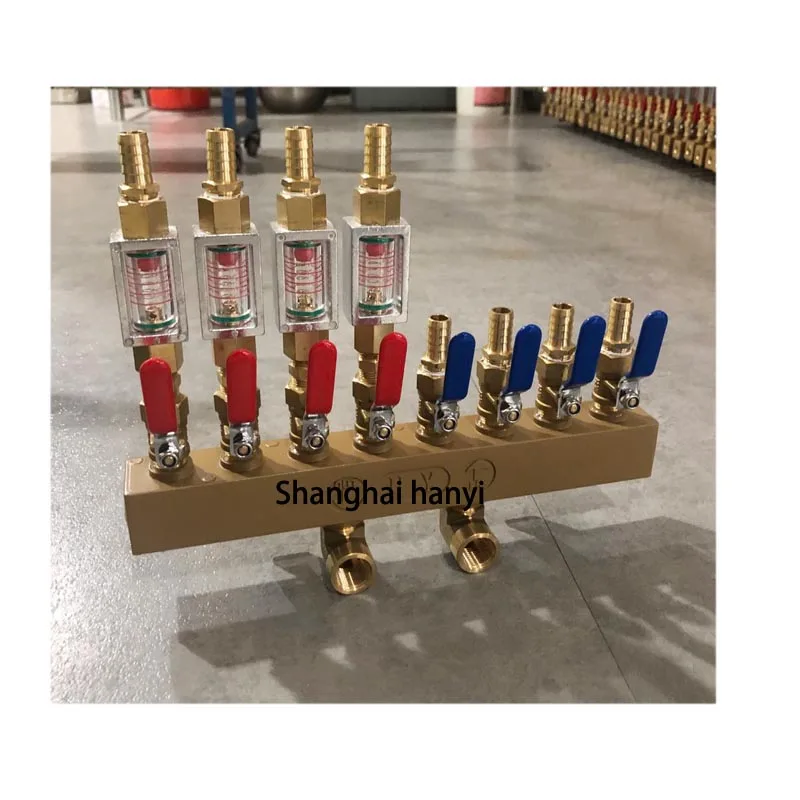 

Hanyi Cooling water Diverter 8 Point Manifolds Brass Valve For Injection Molding Machine