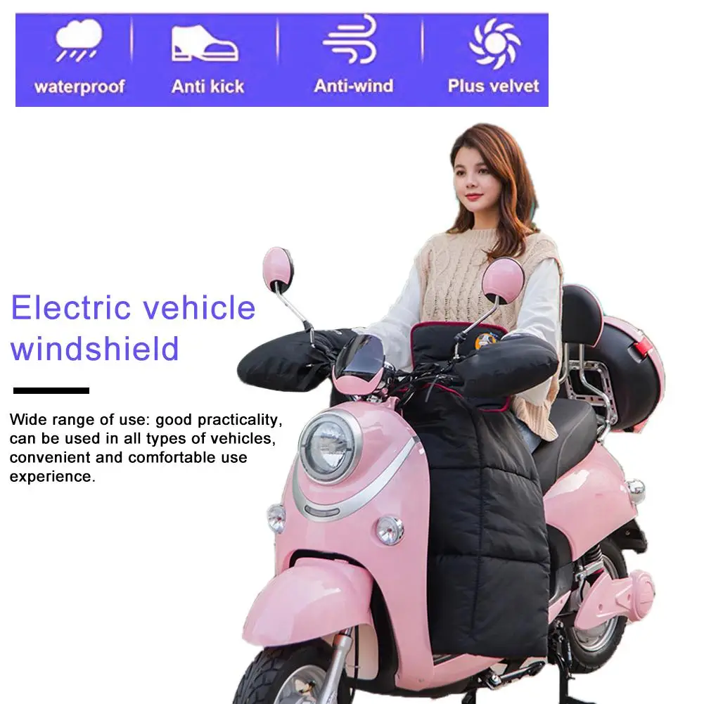 

Motorcycle Leg Lap Apron Cover With Handlebar Muffs Black Waterproof Windproof Covered Resist Cold Winter Warm Universal