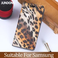 flip case for samsung a10 a30 a50 a70 a5 a7 a8 2018 cheetah texture cover for galaxy s7 s8 s9 s10 plus note 8 9 10 case