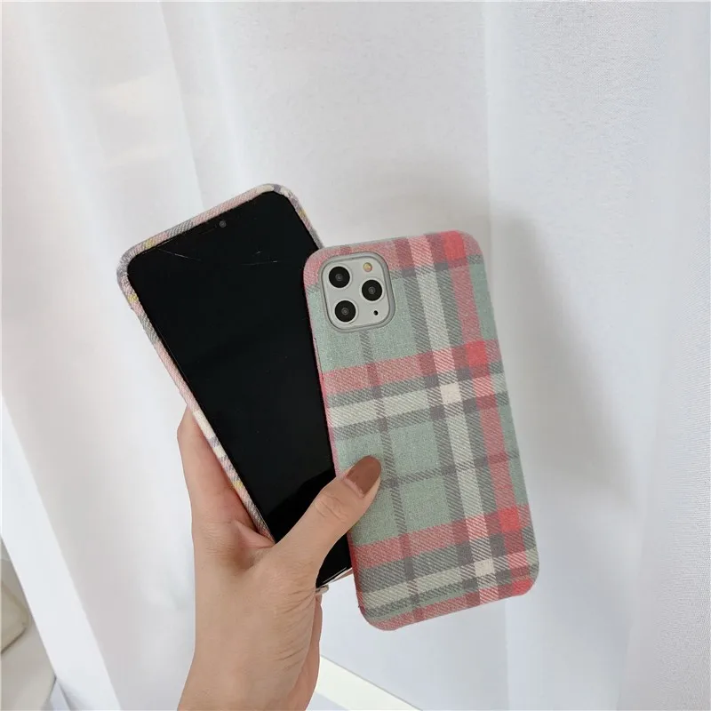

fashion Check cloth pattern Phone Cover Case For Iphone X 11 pro Xs Max Xr 10 8 7 Plus se 4.7 Luxury Soft girl Coque Fundas
