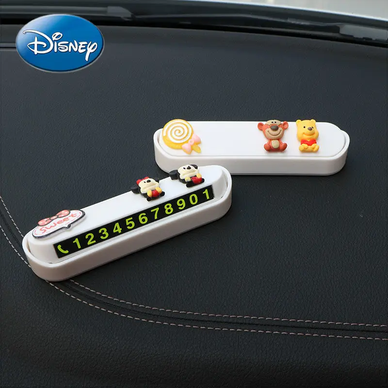 

Disney Mickey Mouse Car Moving Mobile Phone Number Temporary Parking Plate Car Cute Moving License Plate Creative Car Decoration