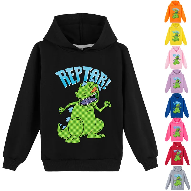 

2-16 Harajuku Anime Dragon Hoodie Autumn Fashion Funny Rugrats Print Sweatshirts Baby Boys Tracksuit Couples Teen Girls Clothing