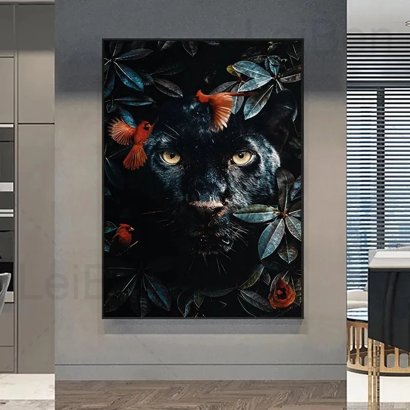 

Wildlife Panther Canvas Painting Animals Nordic Art Posters and Prints Home Decor Living Room Bedroom Modular Picture Frameless