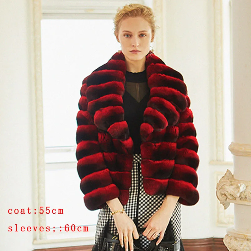 TOPFUR New Natural Real Rex Rabbit Fur Coat Women Winter Luxury Long Jacket 2021 Thick Warm Fashion Chinchilla Fur Coats Female