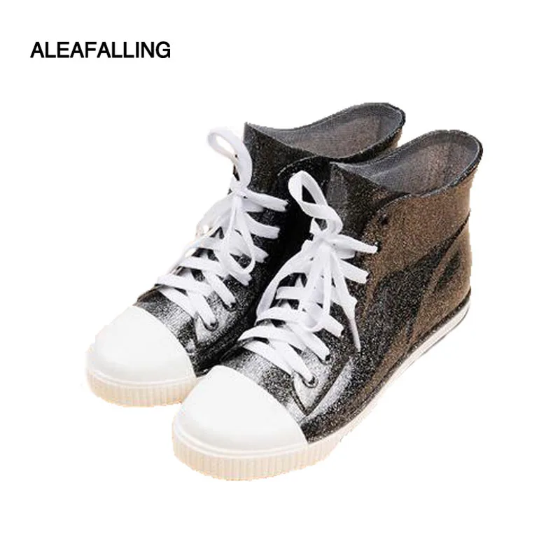 Aleafalling/блестящие непромокаемые ботинки теплые модные мотоциклетные на платформе