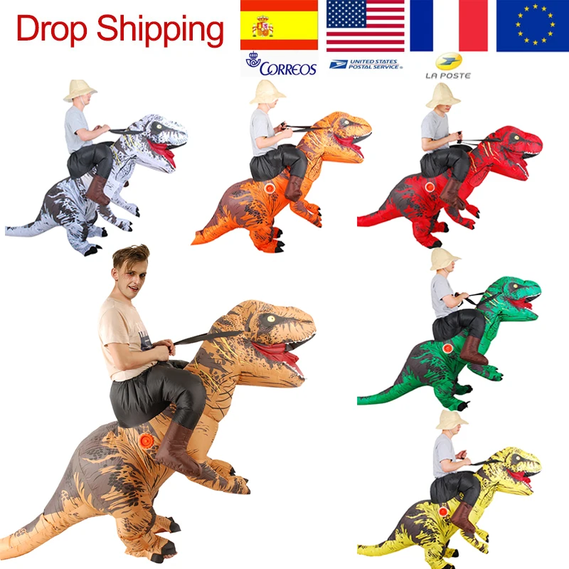 Новинка; T-REX костюм для верховой езды для взрослых; талисман «Мир Юрского периода»; надувной костюм; карнавальный костюм динозавра на Хэллоуин; вечерние костюмы в стиле аниме
