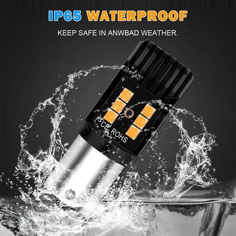 

Turn Signal Side Light Bulb Waterproof Yellow 1156 BA15S Accessories Amber Indicator LED