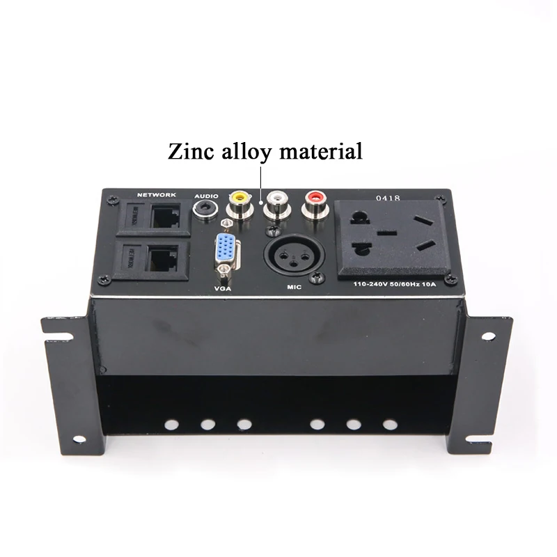 Мощная розетка Zinc Alloy Plate Power AU с двумя портами RJ45, MIC, VGA, 3,5 мм аудио-видео мультимедийной информации.