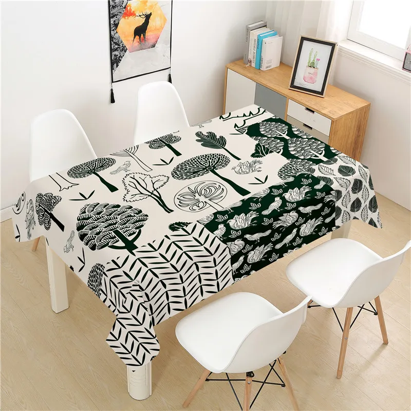 

Forest Pattern Tablecloth polyester Hotel Picnic Table Rectangular Table Covers Home Dining Tea Table Decoration