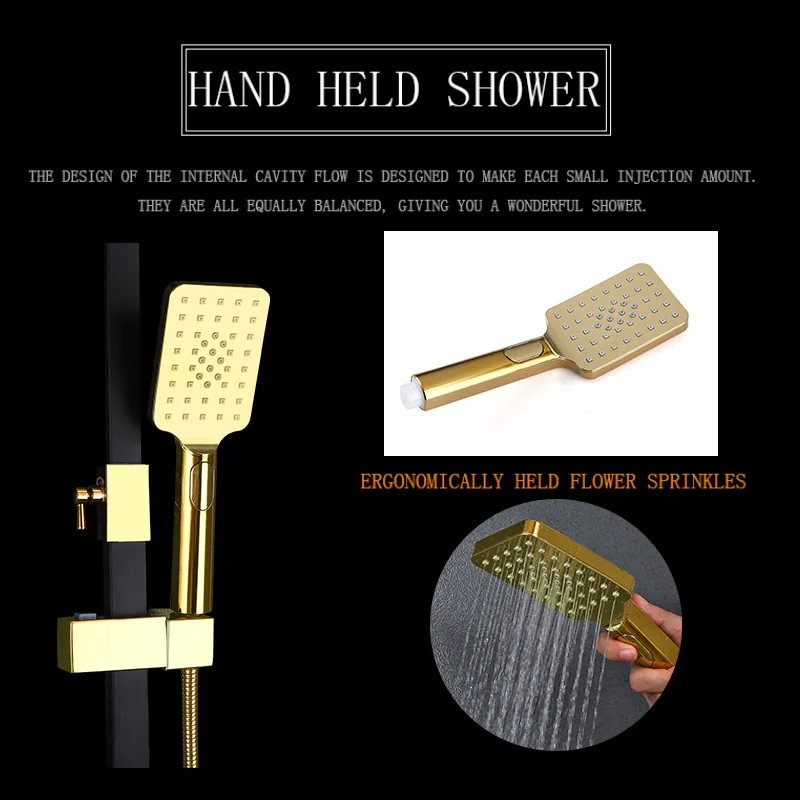 Ванная комната латунный душевой комплект Цвет черный золотистый белый Bottun пресс