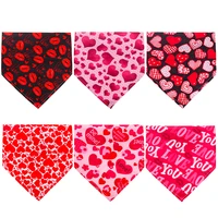 60pcs love style dog bandana valentines days pet supplies polyester pet dog bandanas small middle dog scarf dogs cats bibs