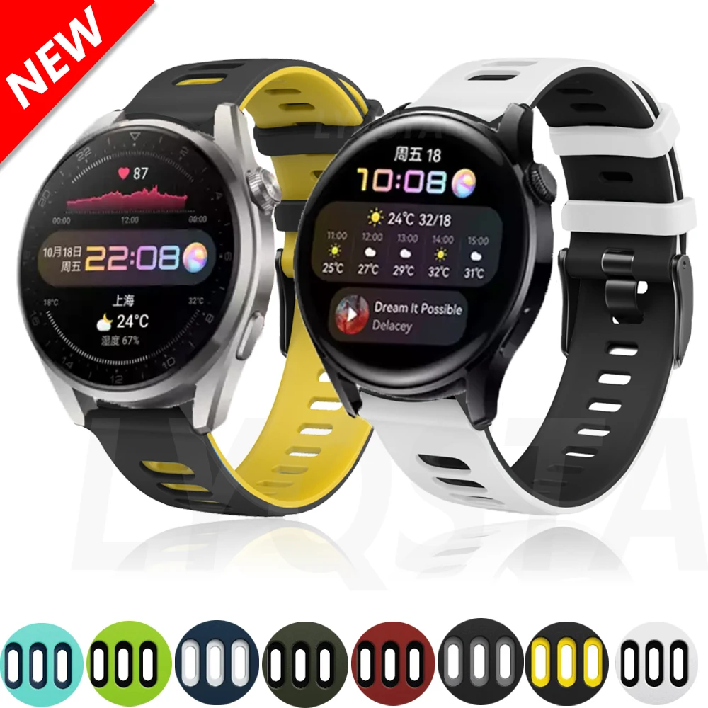 

22mm Strap For Huawei watch 3/watch 3 Pro/GT2 46mm/46 Gear s3 Frontier/GT2 Pro sport Silicone bracelet Huawei GTR 2/2E Wristband