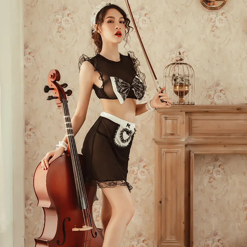 Соблазнительная Униформа служанки эротические костюмы нижнее белье для