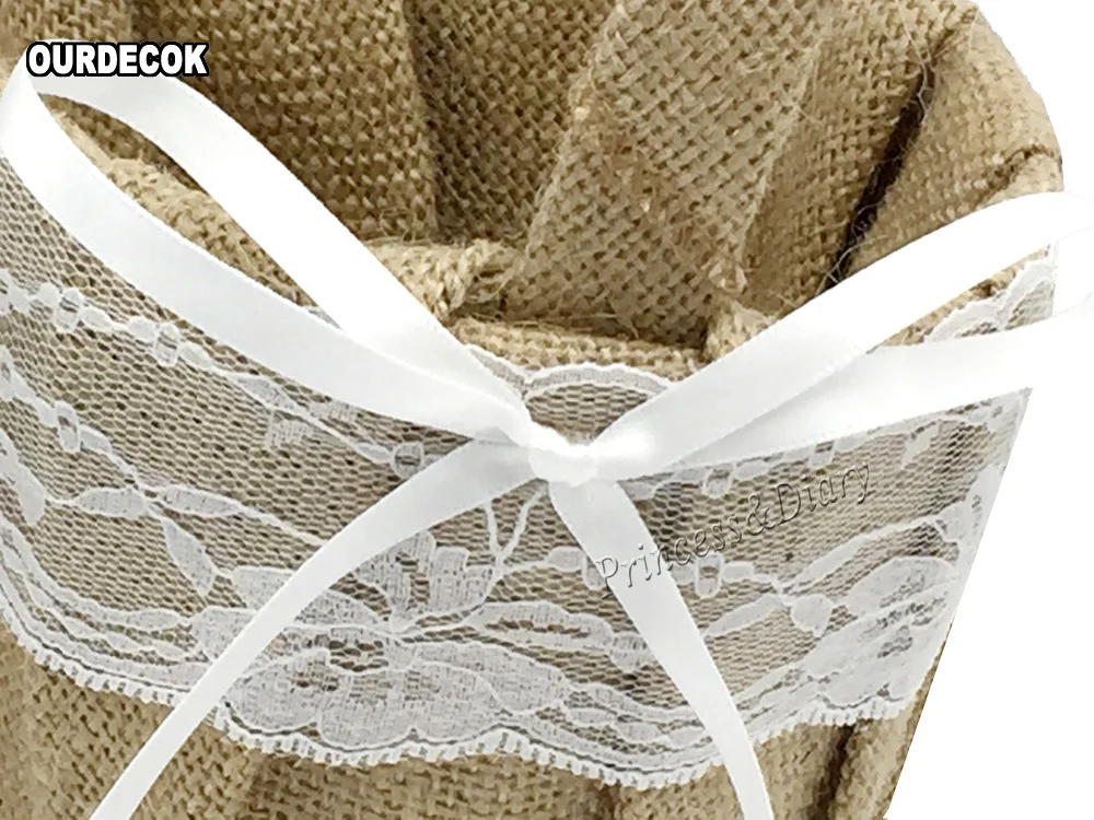 5 шт./компл. Мешковина лента из мешковины с кружевом Свадебная Гостевая книга и