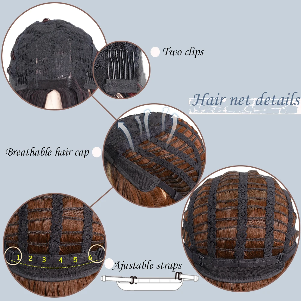 Парики для прически с эффектом омбре коричневые красные черные оранжевые