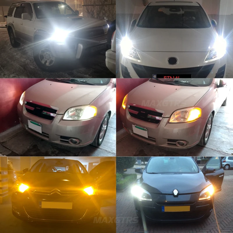 2x S25 1157 BAY15D P21/5 Вт автомобильный белый Янтарный Желтый переключатель светодиодный