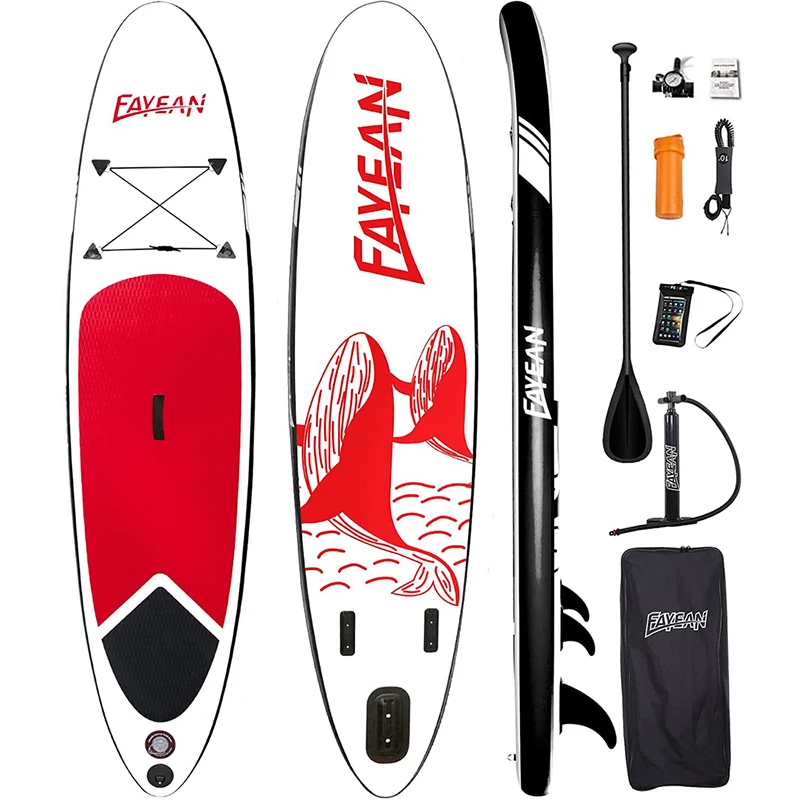 SUP Inflatable Surf Paddle Board 10' x 28''x 6'' with Hand Pump Backpack Coil Leash Carry Bag Repair Kit Case | Спорт и