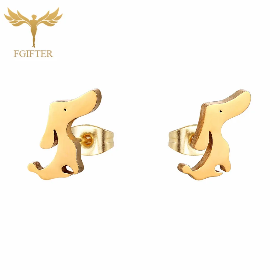 Dog FGifter, хип-хоп, рок, Иисус, серьги-гвоздики, золото, серебро, цвет, маленькие серьги, для женщин, мужчин, из нержавеющей стали, серьги для пирсинга, ювелирные изделия - Окраска металла: Dog