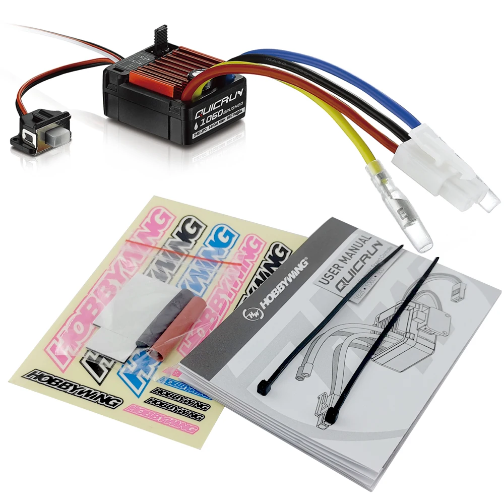 Оригинальный матовый электронный контроллер скорости HobbyWing quirun 1060 60A ESC для 1:10