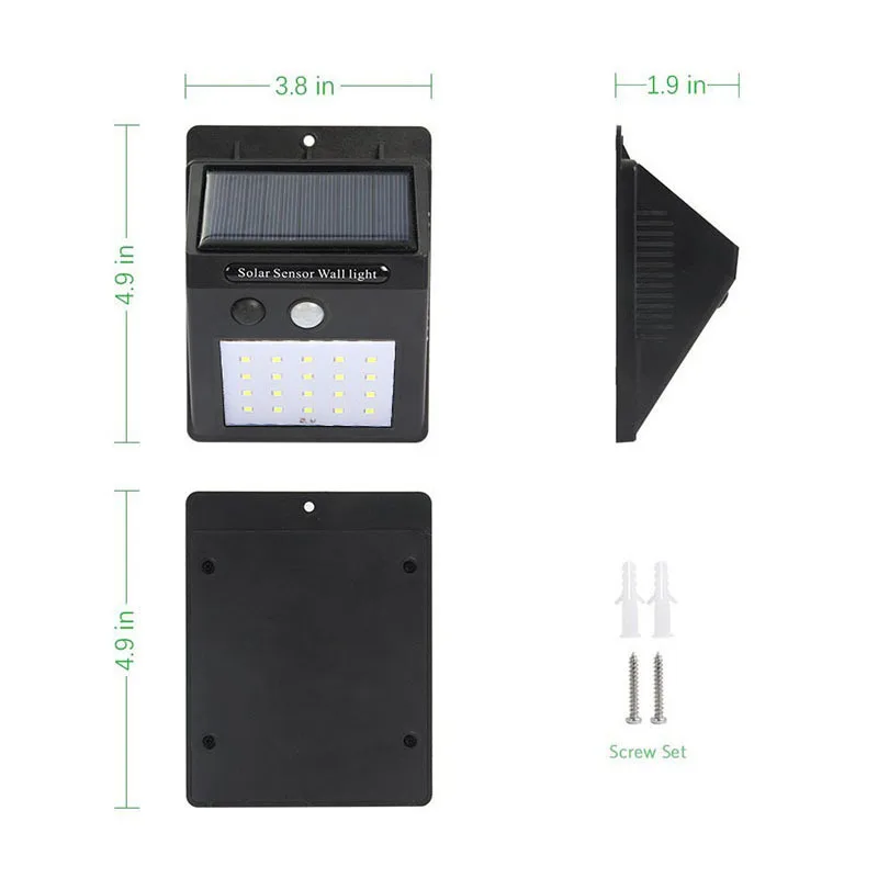 Настенные уличные фонари на солнечной батарее водонепроницаемый светильник с