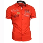 Рубашка ZOGAA Мужская универсальная, повседневная Молодежная шикарная блуза с отложным воротником, стильная модная с коротким рукавом для мальчиков