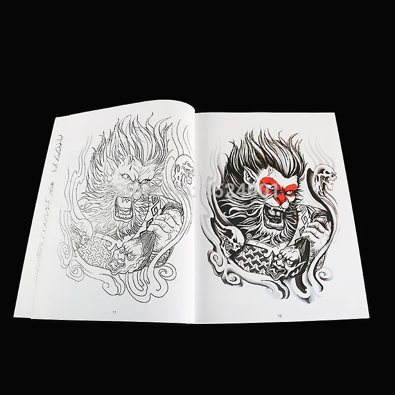 Лучшие китайские традиционные татуировки Flash Book Обезьяна Король Самурай древние
