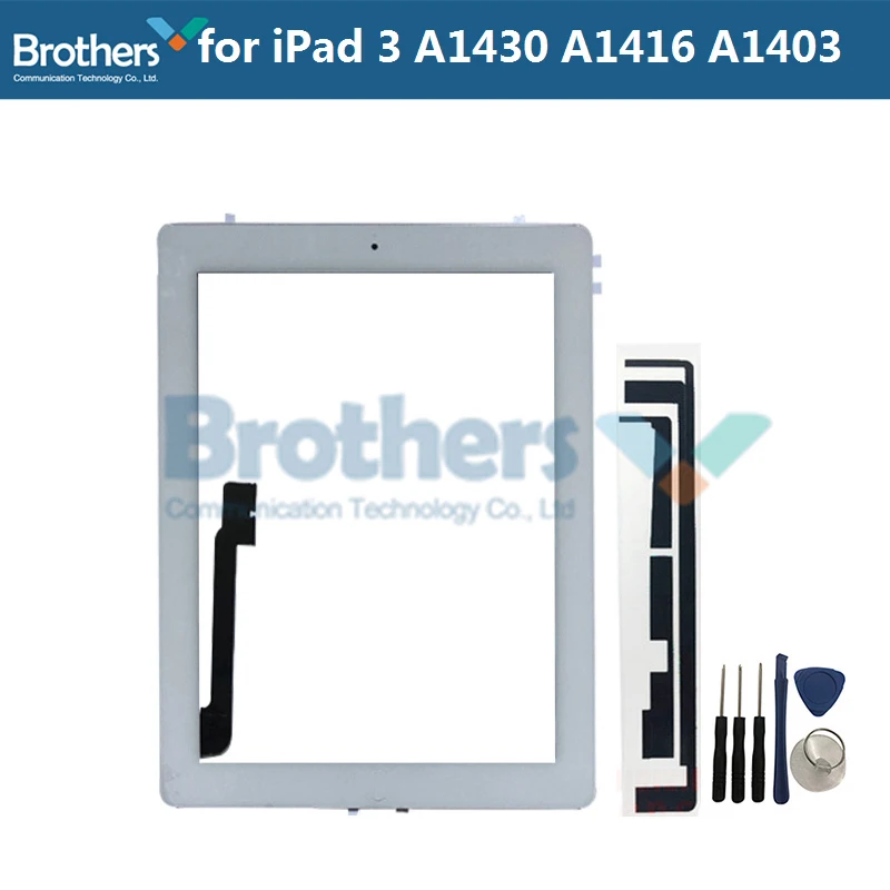 White with Button 9,7 для iPad 3 A1416 A1430 A1403 сенсорный экран дигитайзер Сенсорная панель Замена планшета для iPad 3 экран с домашней кнопкой - Цвет: White with Button