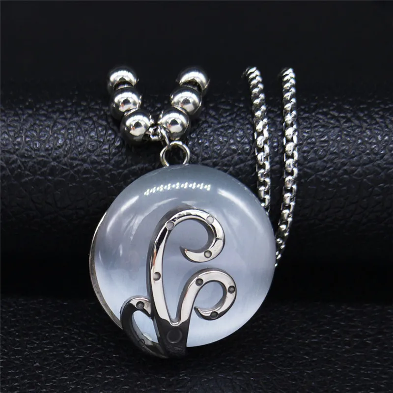 

2022 опаловое ожерелье из нержавеющей стали, длинное ожерелье для женщин, серебряный цвет, Цветочный бисер, ожерелье, модные ювелирные издели...