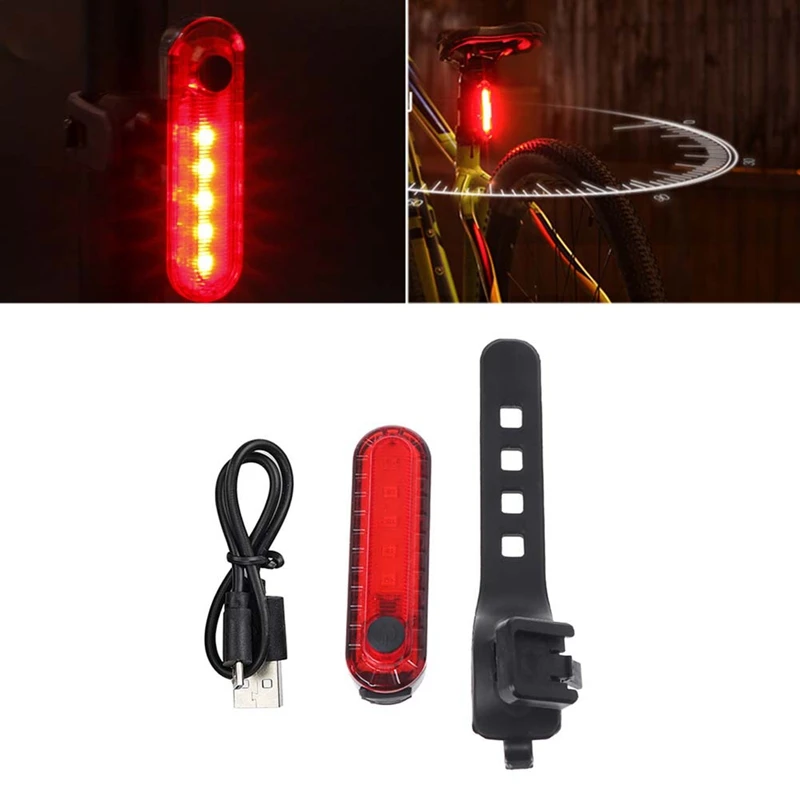 

2 Pcs USB Rechargeable LED Bike Tail Light Bright 4 Modes Rear Bike Light Waterproof Bike Back Light