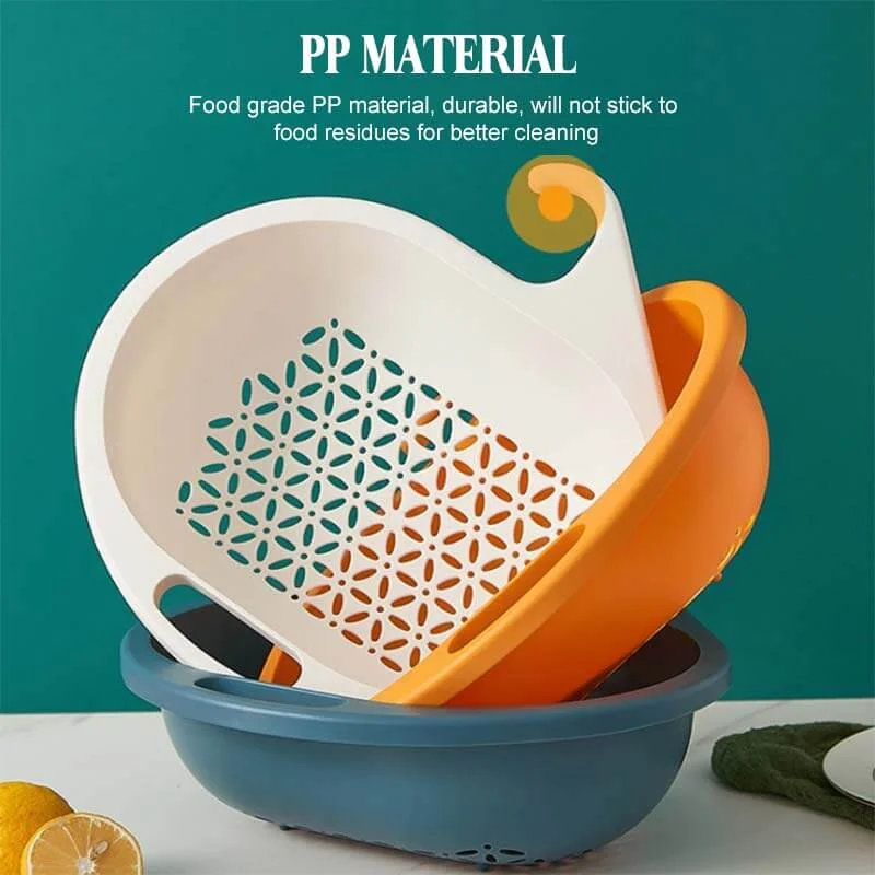 Кухонная силиконовая двойная сливная корзина для мытья и хранения ситечки чаши