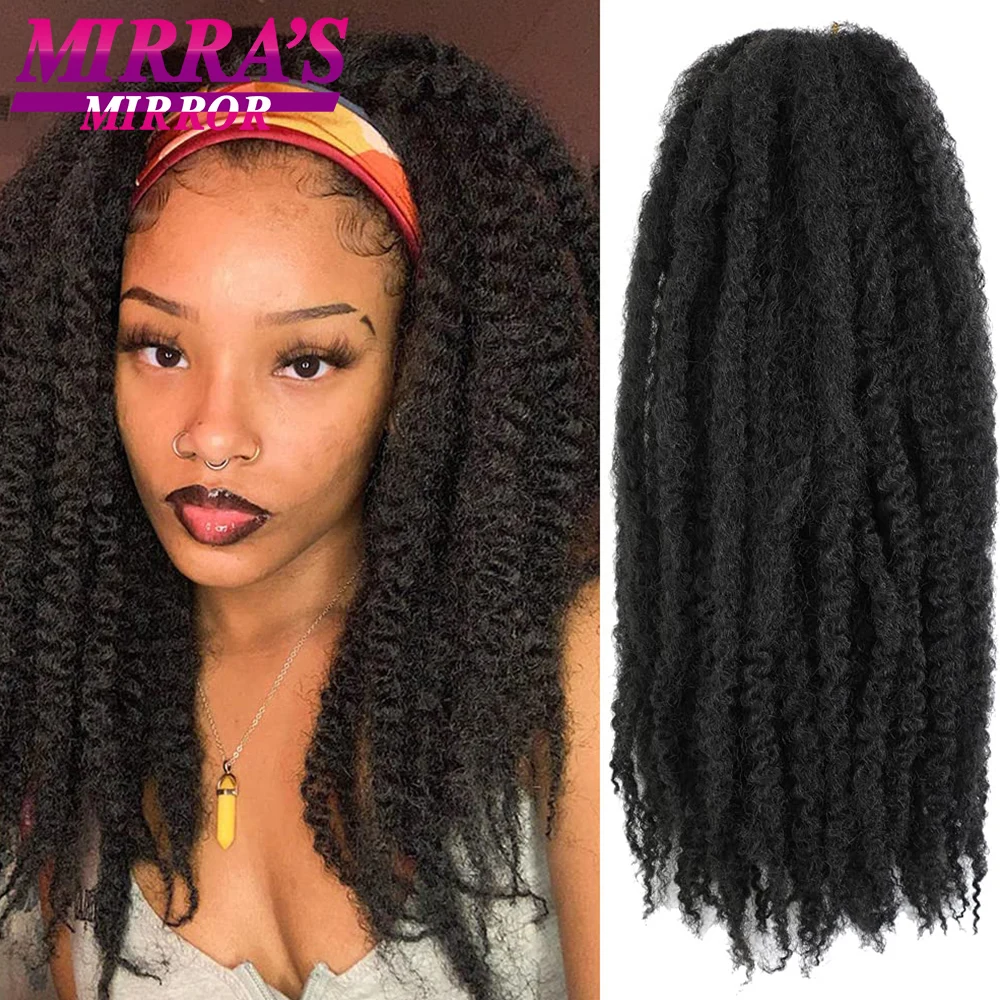 

18 Inch Marley Braid Hair For Faux Locs Crochet Hair Afro Kinky Curly Crochet Braids Synthetic Twist Braiding Hair Extensions