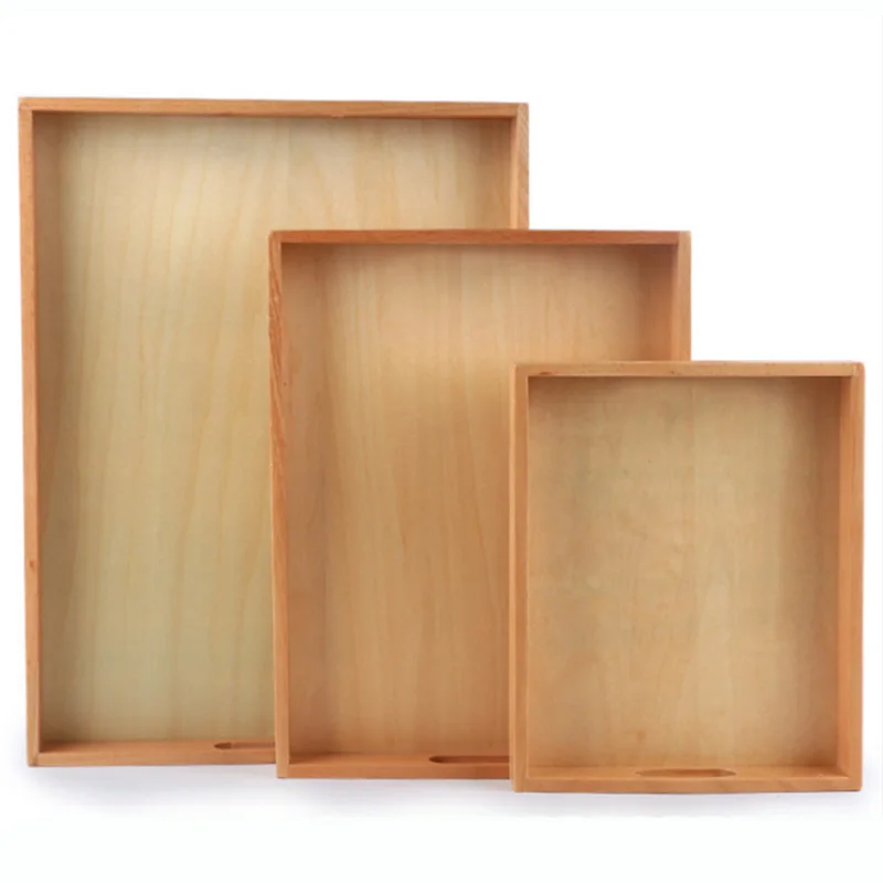 Забавная практичная жизнь для малышей с ручкой из настоящей древесины лотком