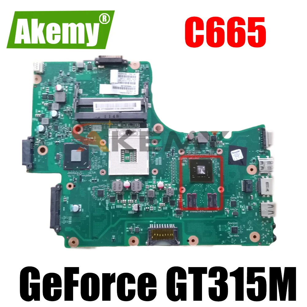 

Материнская плата SPS V000225180 для ноутбука toshiba satellite C665, материнская плата Intel HM65 GeForce GT315M