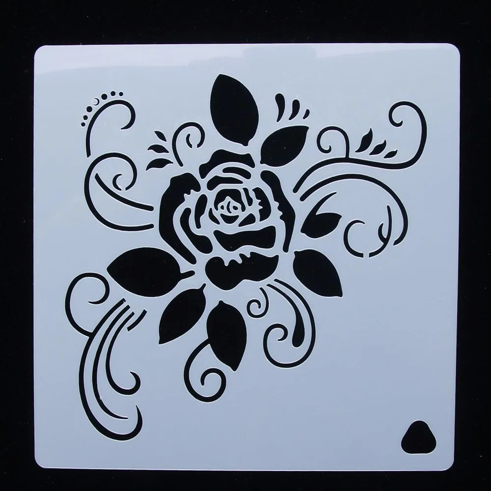 Flower 15x15cm Теплый Мамин День мать и ребенок шаблон многоразовый трафарет аэрограф Живопись Искусство торт распылительная форма DIY Декор ремесла форма для выпечки - Цвет: Flower 15x15cm