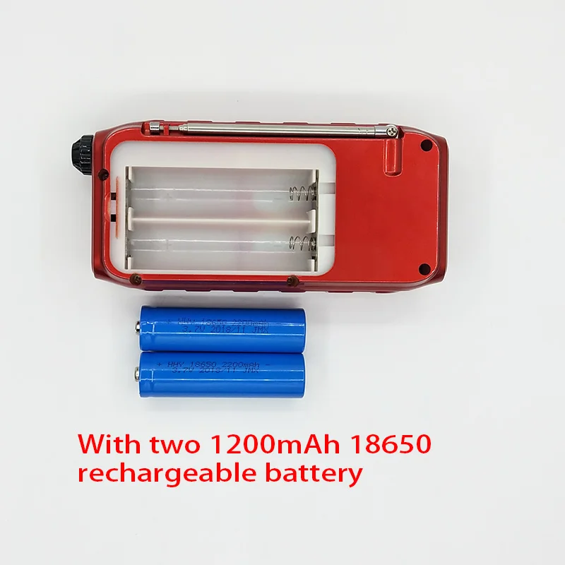 with 2 battery T-889 цифровой fm-радио 70~ 108 МГц широкий диапазон частот приемник часы TF USB музыкальный плеер динамик поддержка 2 18650 батарея - Цвет: with 2 battery