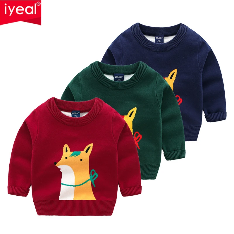 

IYEAL New Winter Autumn Cute Sweater Thicken Sweatshirt For Infant Boys Christmas Elk Warm Top Christmas Toddler Girl Clothes