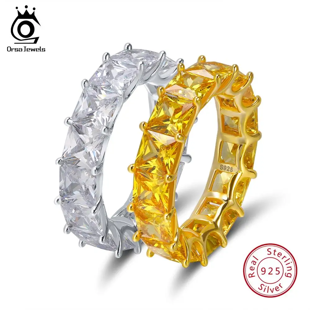 ORSA JEWELS 925 Серебряное раннее помолвка и обручальное кольцо AAAA фианит вечное