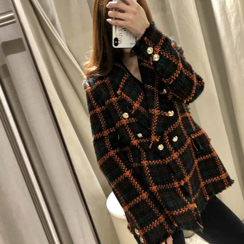 2020 зимняя и весенняя женская куртка комплект из двух предметов твидовые блейзеры