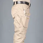 Брюки-карго мужские, с несколькими карманами, уличные, тактические тренировочные штаны, военные, размера плюс, водонепроницаемые, быстросохнущие, эластичные, походные