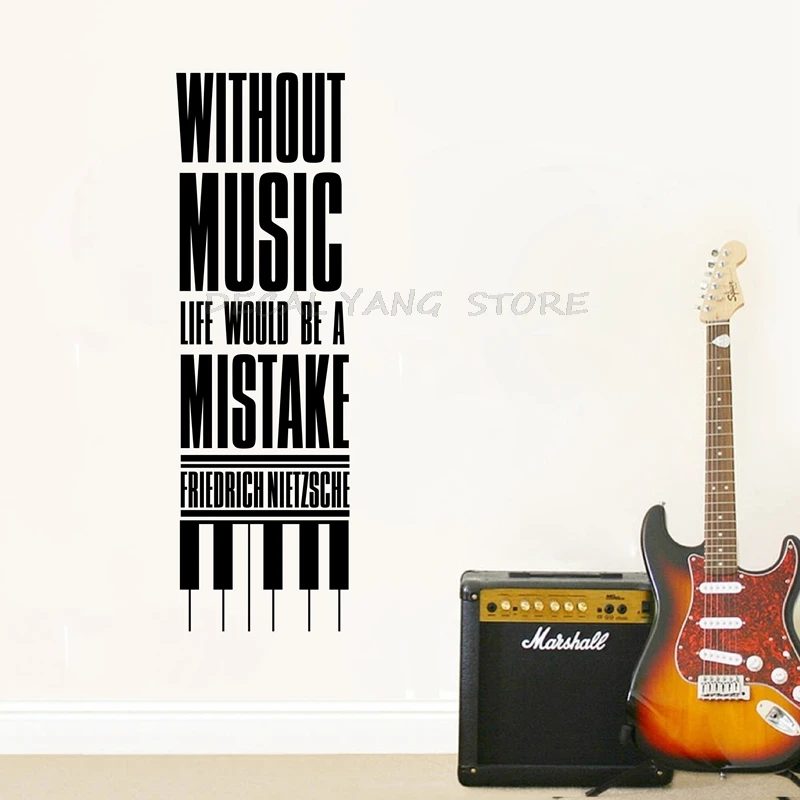 

Friedrich Nietzsche Quote - Without music, life would be a mistake - music quote wall art decal sticker , 1392