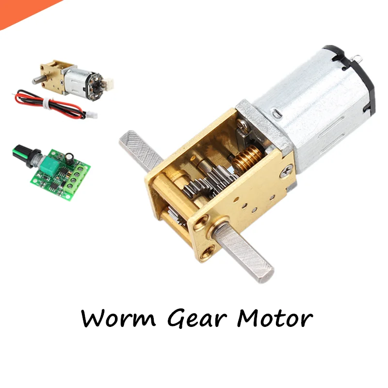 N20VA турбинный червячный двигатель постоянного тока 3 в 6 в 12 В двойной вал Подходит для Smart Car PTZ Robot DIY