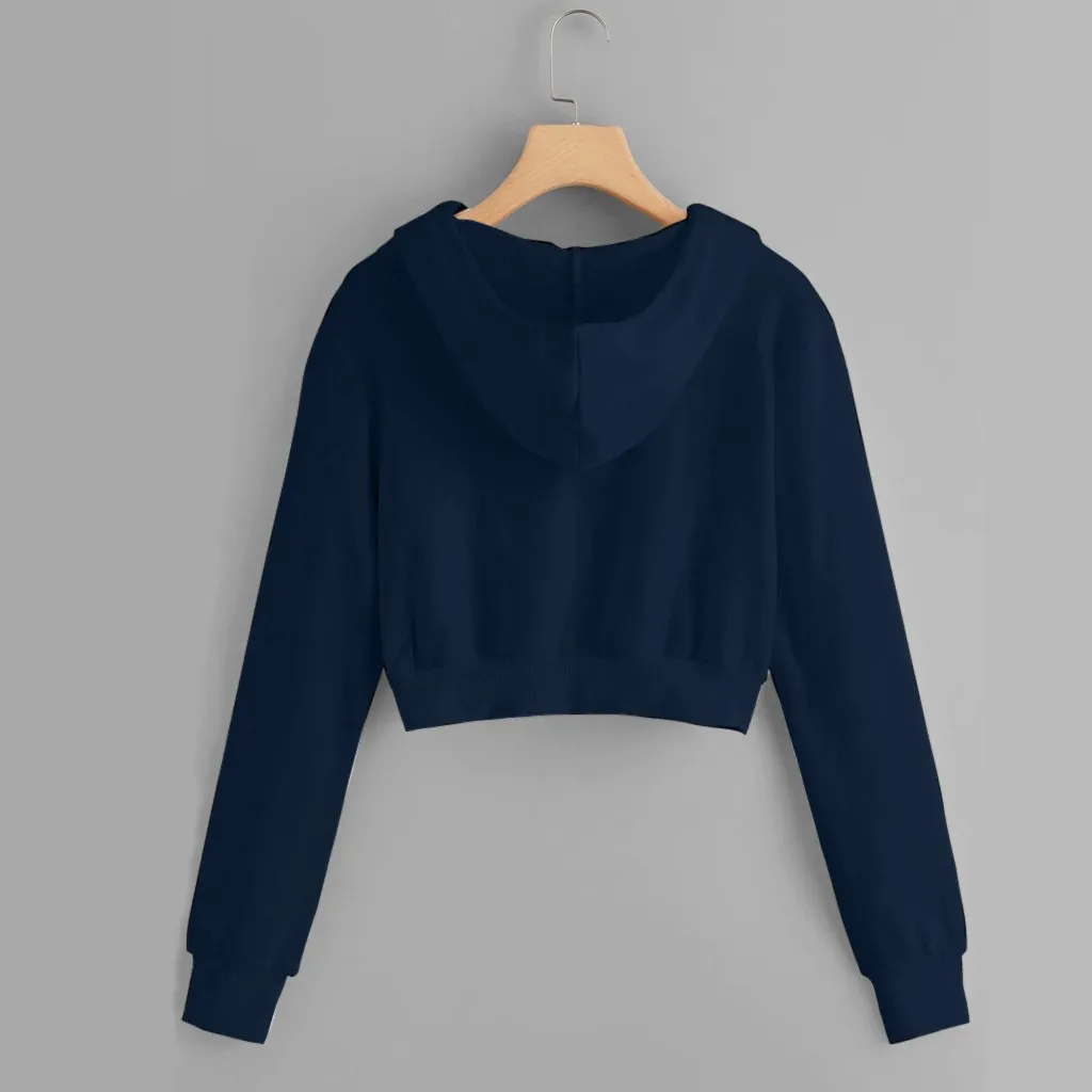 Women Casual Solid Long Sleeve Zipper Pocket Shirt Hooded Sweatshirt Tops Oversized Hoodie Толстовка 2021 Женские Свитера