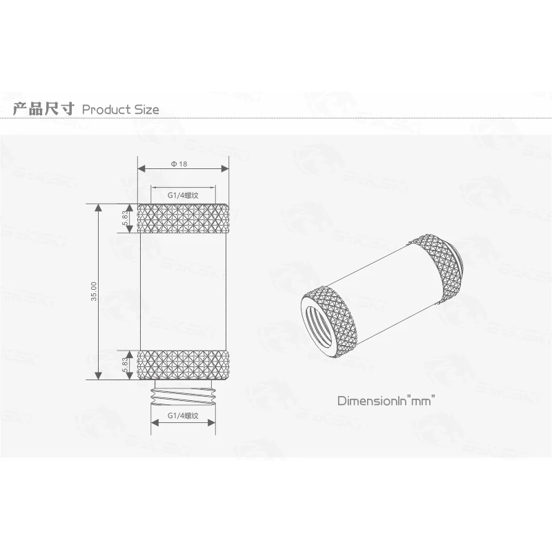 Bykski мужские и женские удлинительные фитинги 35 мм черные серебристые золотые