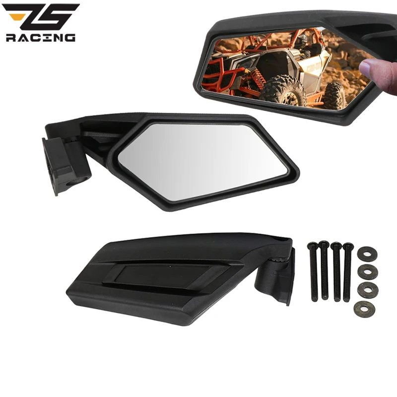 

Зеркало заднего вида для мотоцикла ZS Racing, аксессуары для плоских боковых зеркал HD UTV, 1 пара