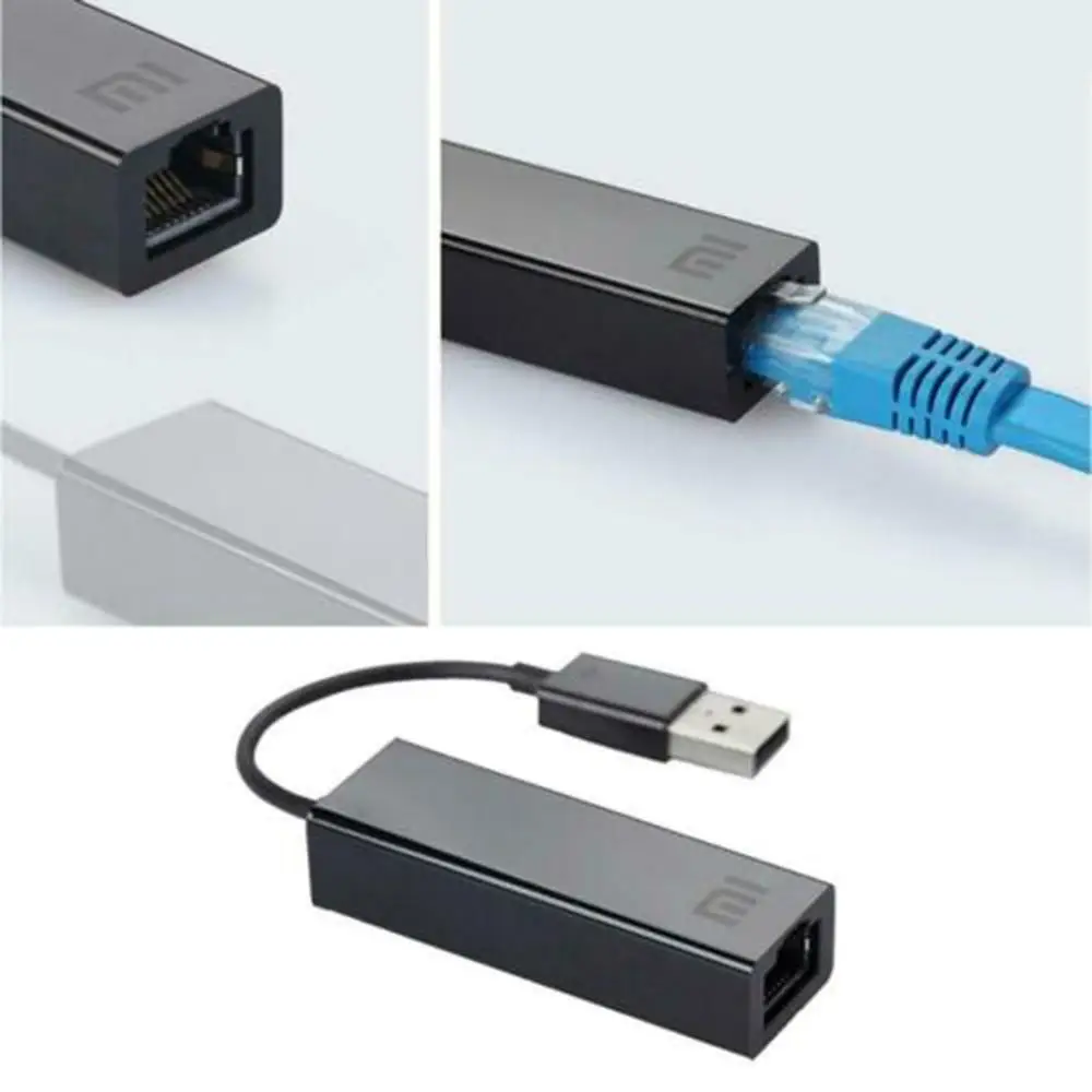 Оригинальный xiaomi USB к RJ45 внешняя карта Ethernet сетевой адаптер 10/100 Мбит/с для ТВ