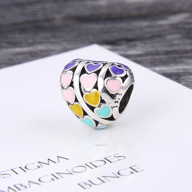 100% Стерлинговое Серебро перфорированные браслет из глазурованного бисера для